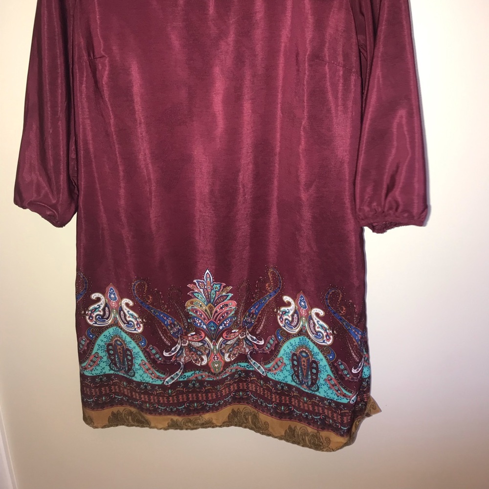 Maroon boho chic dress